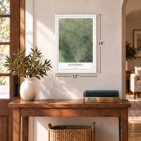 Old Miakka, Florida map, 12 x 18 inch print in a white frame in an entryway