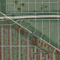 Second close-up of the map of Old Orchard, Ohio print showing more streets and buildings