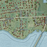 Second close-up of the map of Old Saybrook Center, Connecticut print showing more streets and buildings