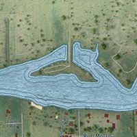 Second close-up of the map of Olga, Florida print showing more streets and buildings