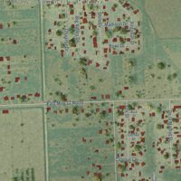 Second close-up of the map of Olivarez, Texas print showing more streets and buildings