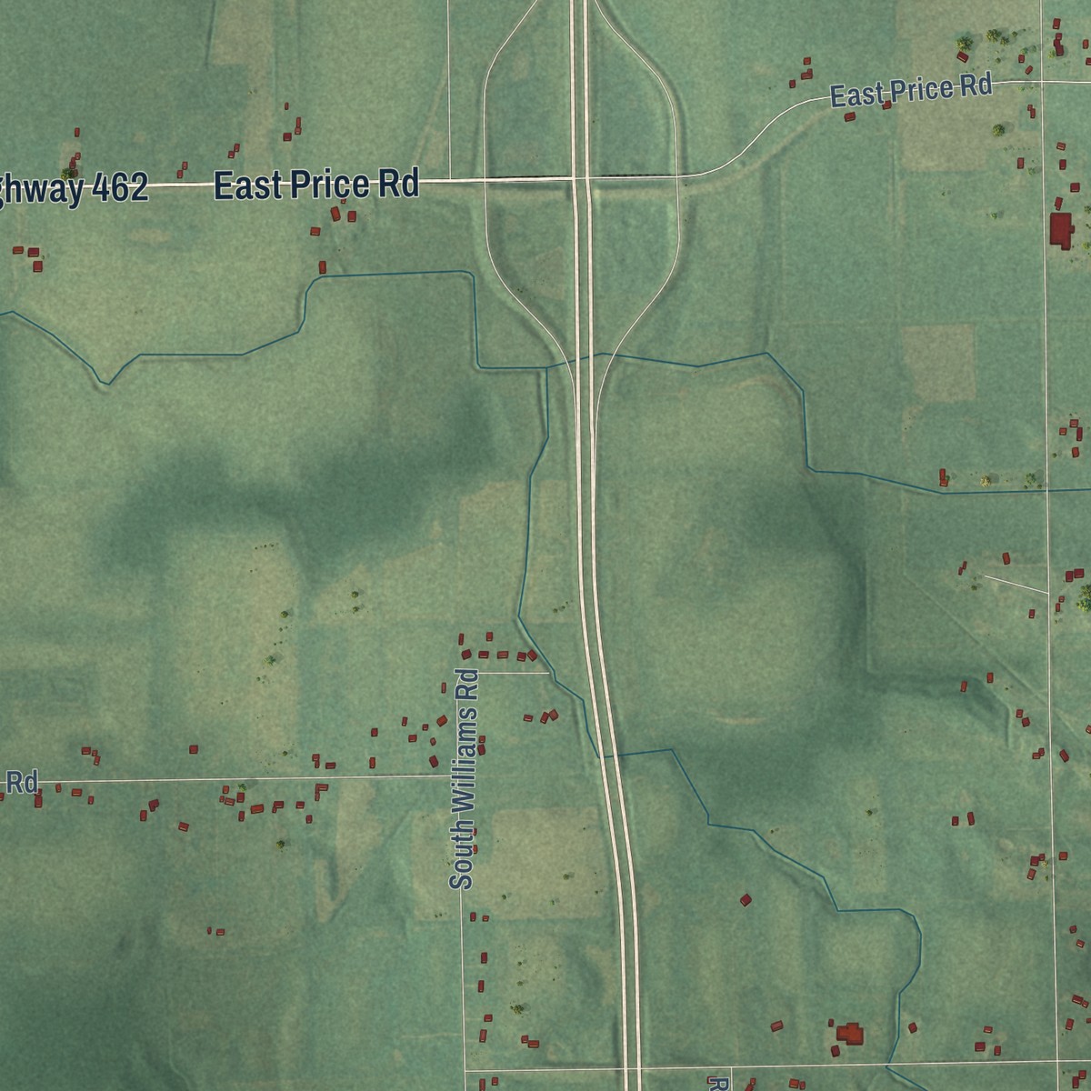 Second close-up of the map of Olive, Clinton County, Michigan print showing more streets and buildings