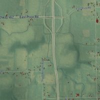 Second close-up of the map of Olive, Clinton County, Michigan print showing more streets and buildings