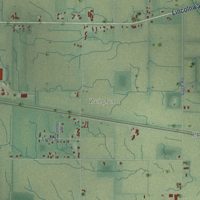 Second close-up of the map of Olive, Indiana print showing more streets and buildings