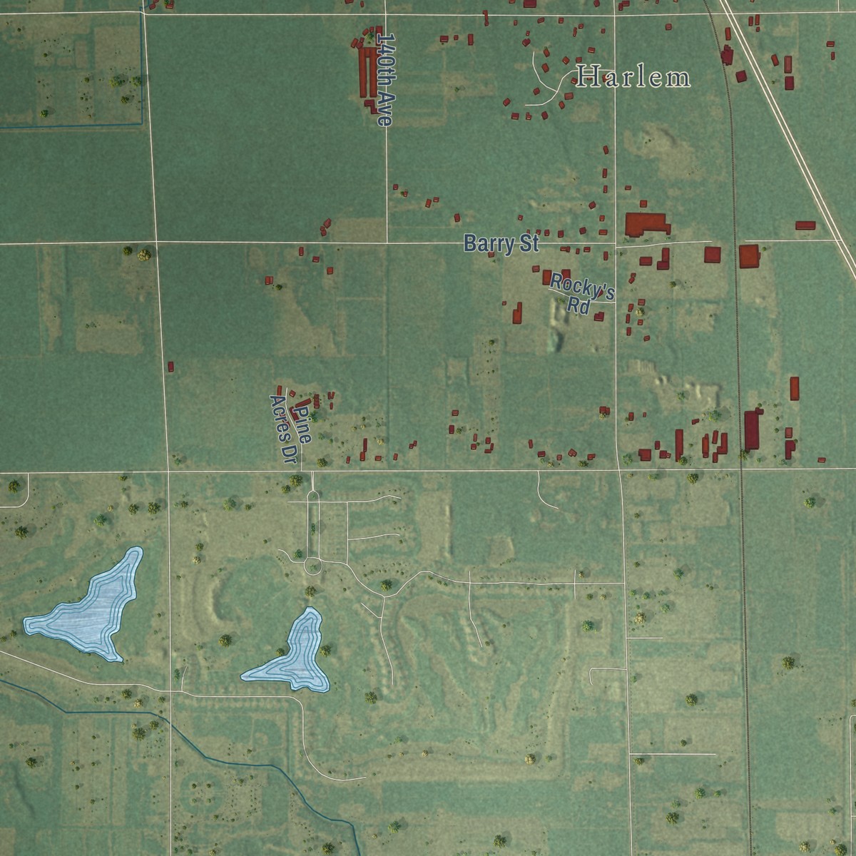 Second close-up of the map of Olive, Ottawa County, Michigan print showing more streets and buildings
