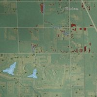 Second close-up of the map of Olive, Ottawa County, Michigan print showing more streets and buildings