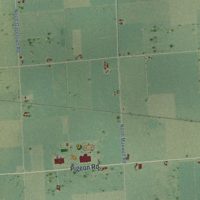 Second close-up of the map of Oliver, Huron County, Michigan print showing more streets and buildings