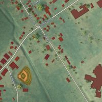 Second close-up of the map of Olivet, Michigan print showing more streets and buildings