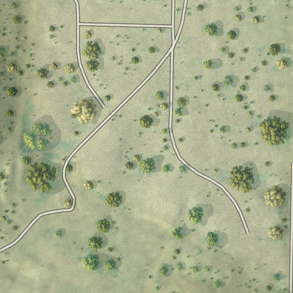 Second close-up of the map of Olivia Lopez de Gutierrez, Texas print showing more streets and buildings