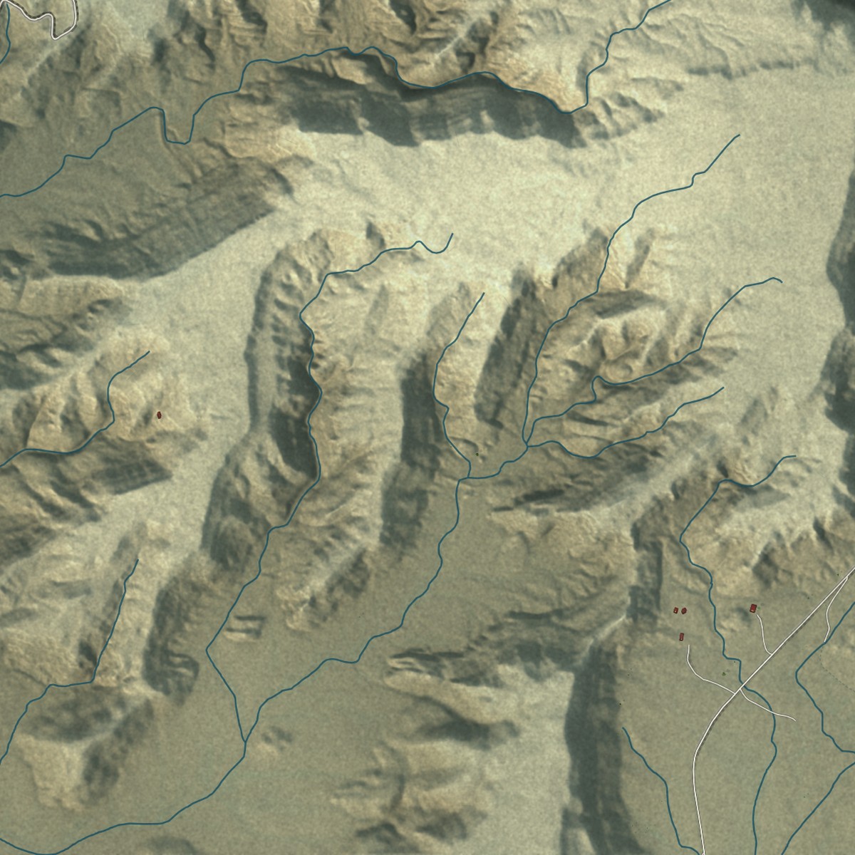 Second close-up of the map of Oljato-Monument Valley, Utah print showing more streets and buildings