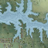 Second close-up of the map of Olney, Illinois print showing more streets and buildings