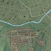 Second close-up of the map of Olyphant, Pennsylvania print showing more streets and buildings