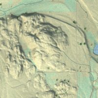 Second close-up of the map of Omak, Washington print showing more streets and buildings