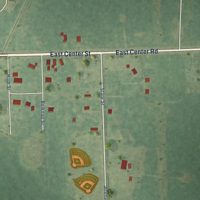 Second close-up of the map of Omer, Michigan print showing more streets and buildings