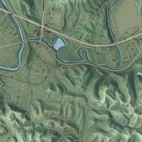 Second close-up of the map of Ona, West Virginia print showing more streets and buildings