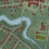 Second close-up of the map of Onancock, Virginia print showing more streets and buildings