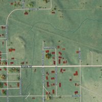 Second close-up of the map of Onaway, Michigan print showing more streets and buildings