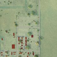 Second close-up of the map of Onida, South Dakota print showing more streets and buildings