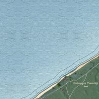 Second close-up of the map of Ontonagon, Michigan print showing more streets and buildings