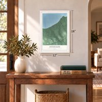 Ontonagon, Ontonagon County, Michigan map, 12 x 18 inch print in a white frame in an entryway