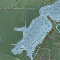 Second close-up of the map of Ontwa, Michigan print showing more streets and buildings