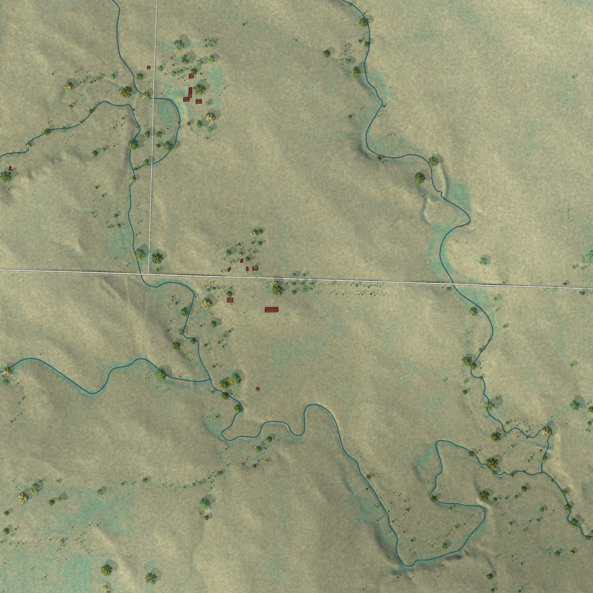 Second close-up of the map of Opal, South Dakota print showing more streets and buildings