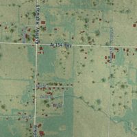 Second close-up of the map of Oppelo, Arkansas print showing more streets and buildings