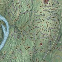 Second close-up of the map of Orange, Connecticut print showing more streets and buildings