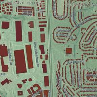 Second close-up of the map of Orange, Delaware County, Ohio print showing more streets and buildings