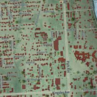 Second close-up of the map of Orange Park, Florida print showing more streets and buildings