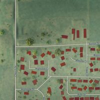 Second close-up of the map of Orangeville, Illinois print showing more streets and buildings