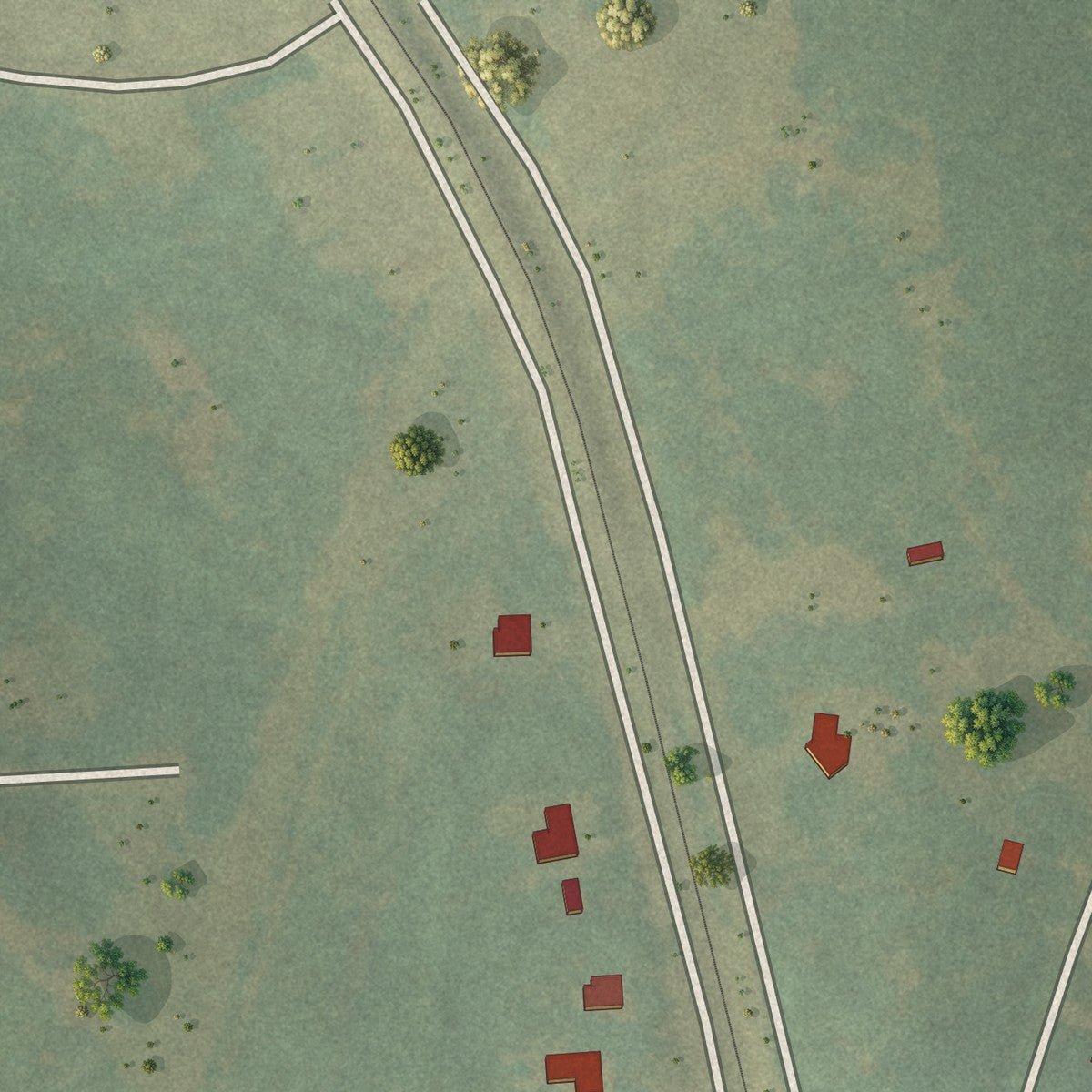 Second close-up of the map of Orchard Hill, Georgia print showing more streets and buildings