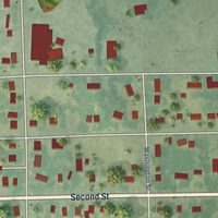 Second close-up of the map of Orchard, Nebraska print showing more streets and buildings