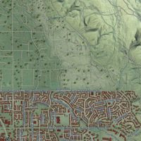 Second close-up of the map of Orem, Utah print showing more streets and buildings
