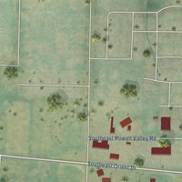 Second close-up of the map of Orient, Oregon print showing more streets and buildings
