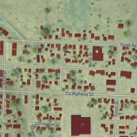 Second close-up of the map of Orion, Illinois print showing more streets and buildings
