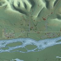 Second close-up of the map of Orion, Wisconsin print showing more streets and buildings