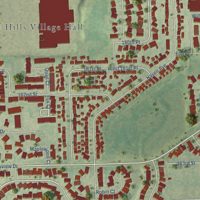 Second close-up of the map of Orland Hills, Illinois print showing more streets and buildings