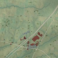 Second close-up of the map of Orlinda, Tennessee print showing more streets and buildings