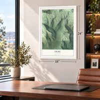 Orme, Tennessee map, 18 x 24 inch print in a white frame in a home office