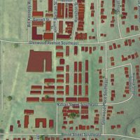Second close-up of the map of Ormewood Park, Georgia print showing more streets and buildings