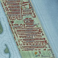 Second close-up of the map of Ormond-by-the-Sea, Florida print showing more streets and buildings