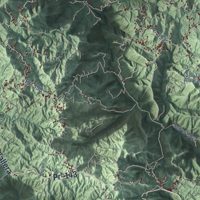 Second close-up of the map of Orocovis, Puerto Rico print showing more streets and buildings