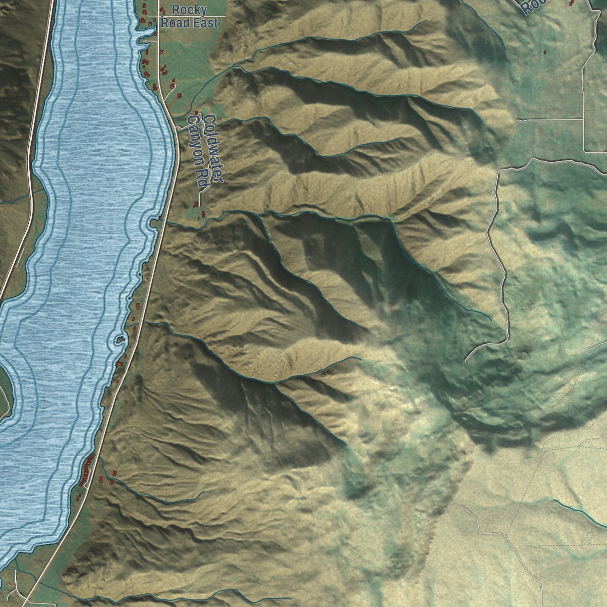 Second close-up of the map of Orondo, Washington print showing more streets and buildings