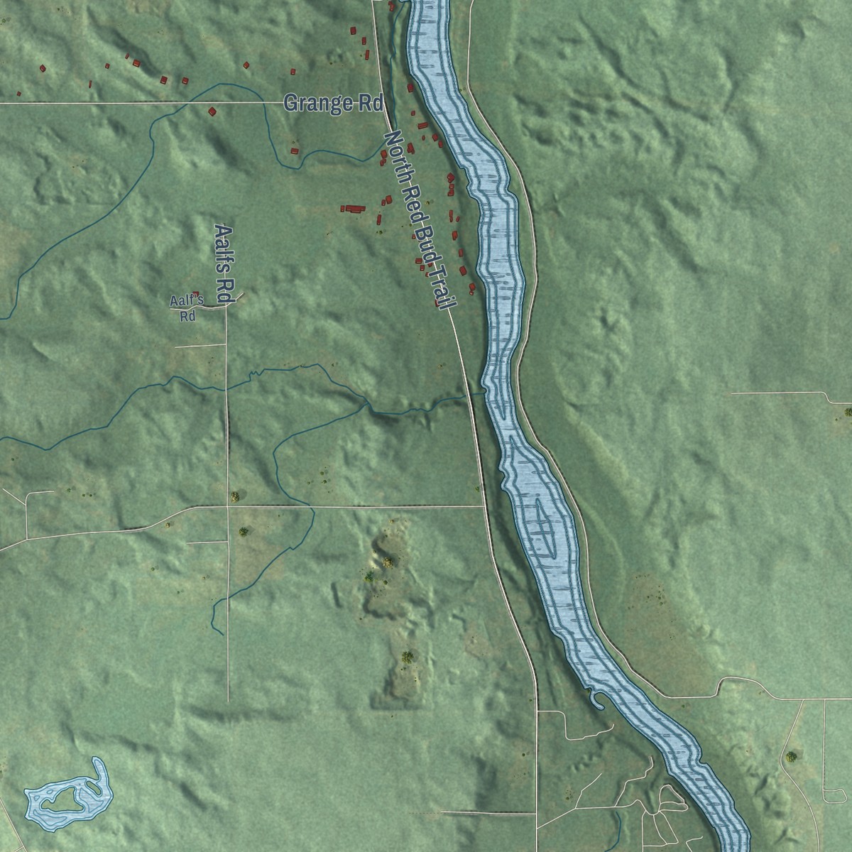 Second close-up of the map of Oronoko, Michigan print showing more streets and buildings
