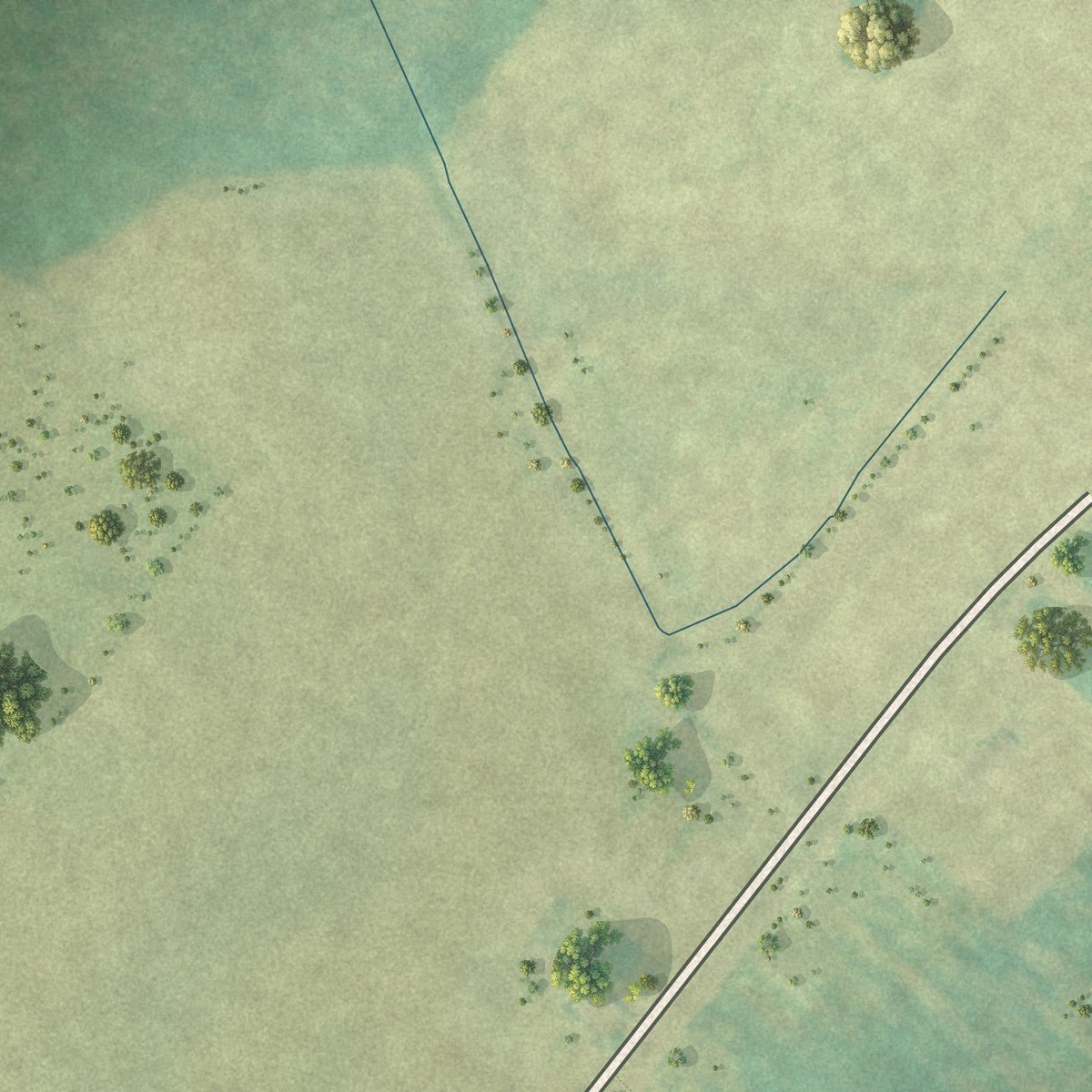 Second close-up of the map of Orrum, North Carolina print showing more streets and buildings