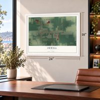 Orwell, Ohio map, 18 x 24 inch print in a white frame in a home office