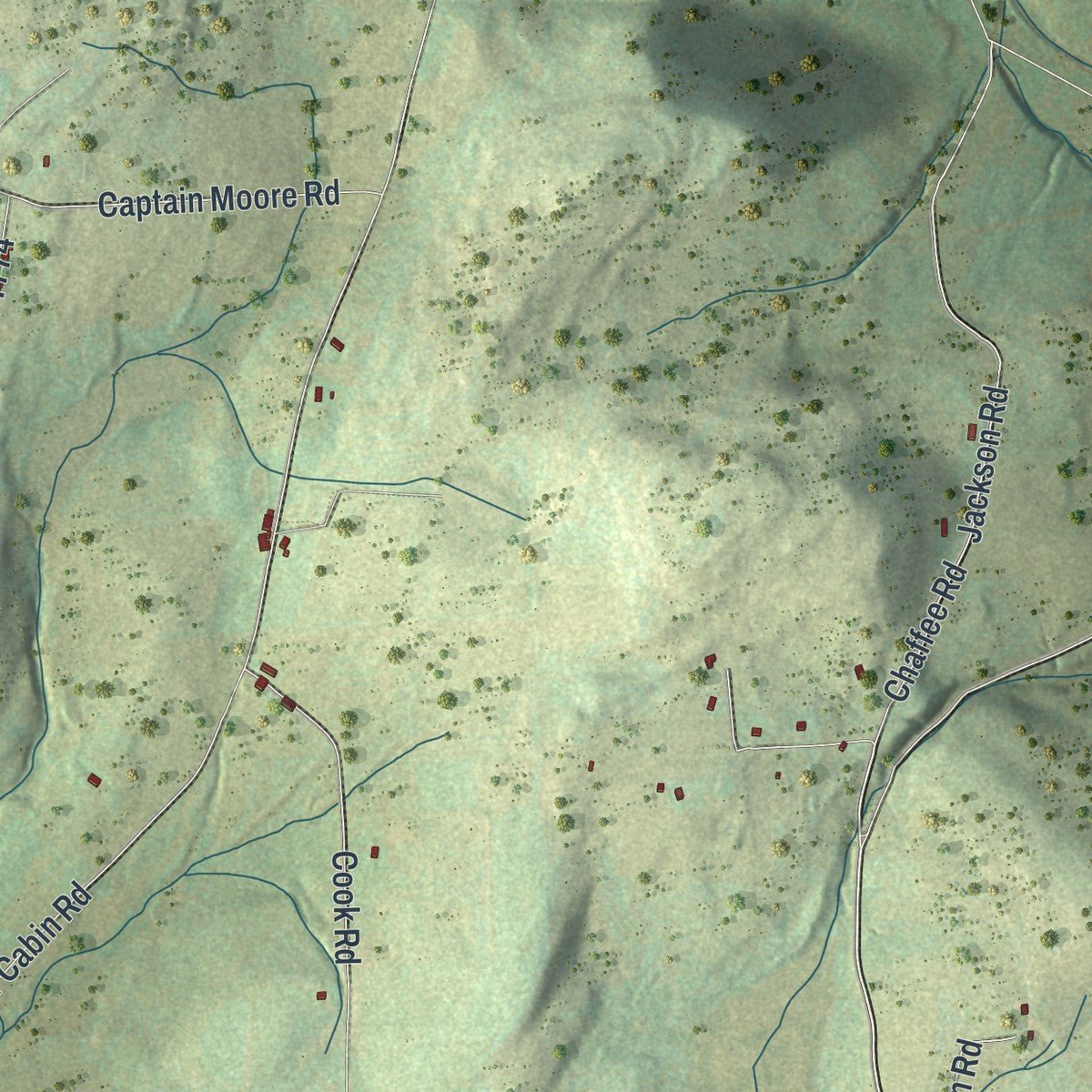 Second close-up of the map of Orwell, Pennsylvania print showing more streets and buildings