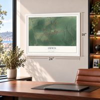 Orwin, Pennsylvania map, 18 x 24 inch print in a white frame in a home office