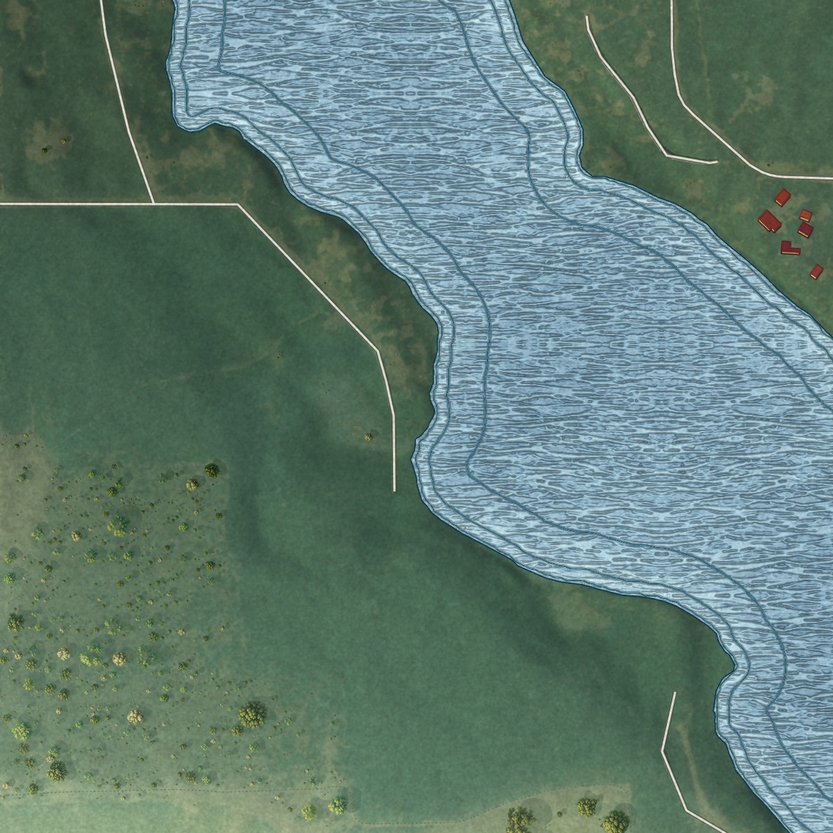 Second close-up of the map of Osage, Minnesota print showing more streets and buildings